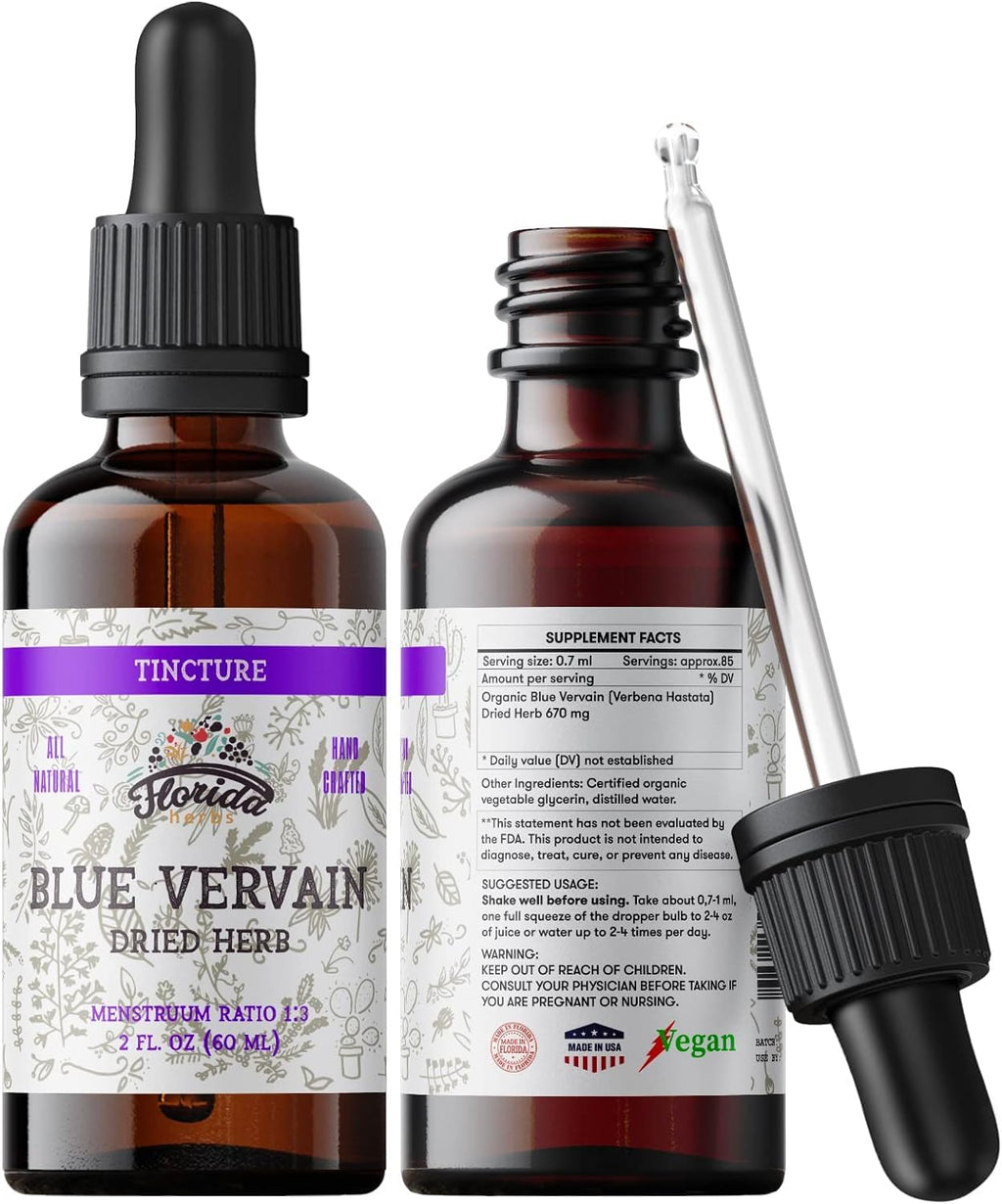 FLORIDA HERBS Blue Vervain Herb Organic Extract Tincture - 2 fl oz - image 3