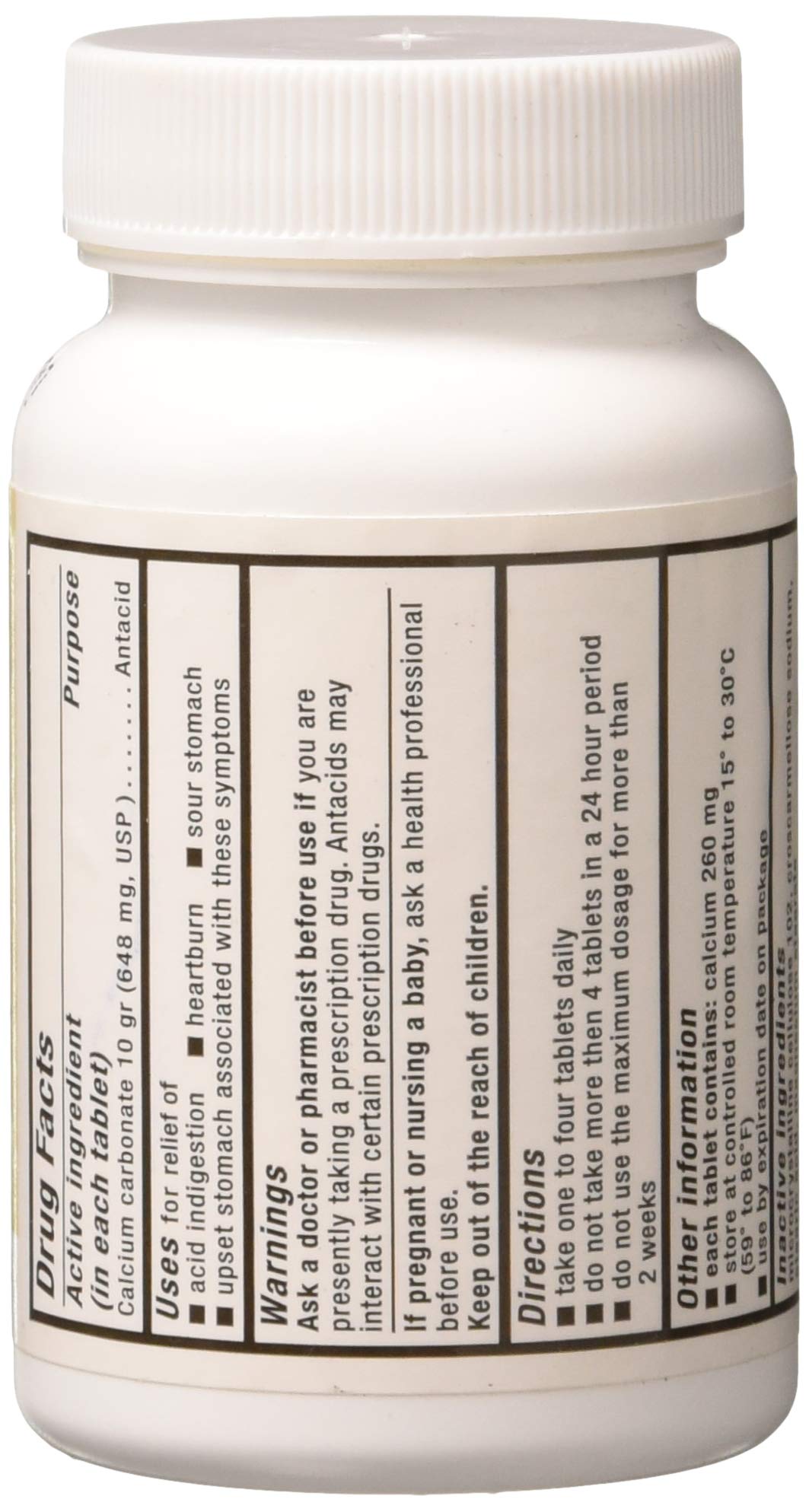 Harbest Calcium Carbonate Antacid and Calcium Supplement - 100 Tablets - image 2