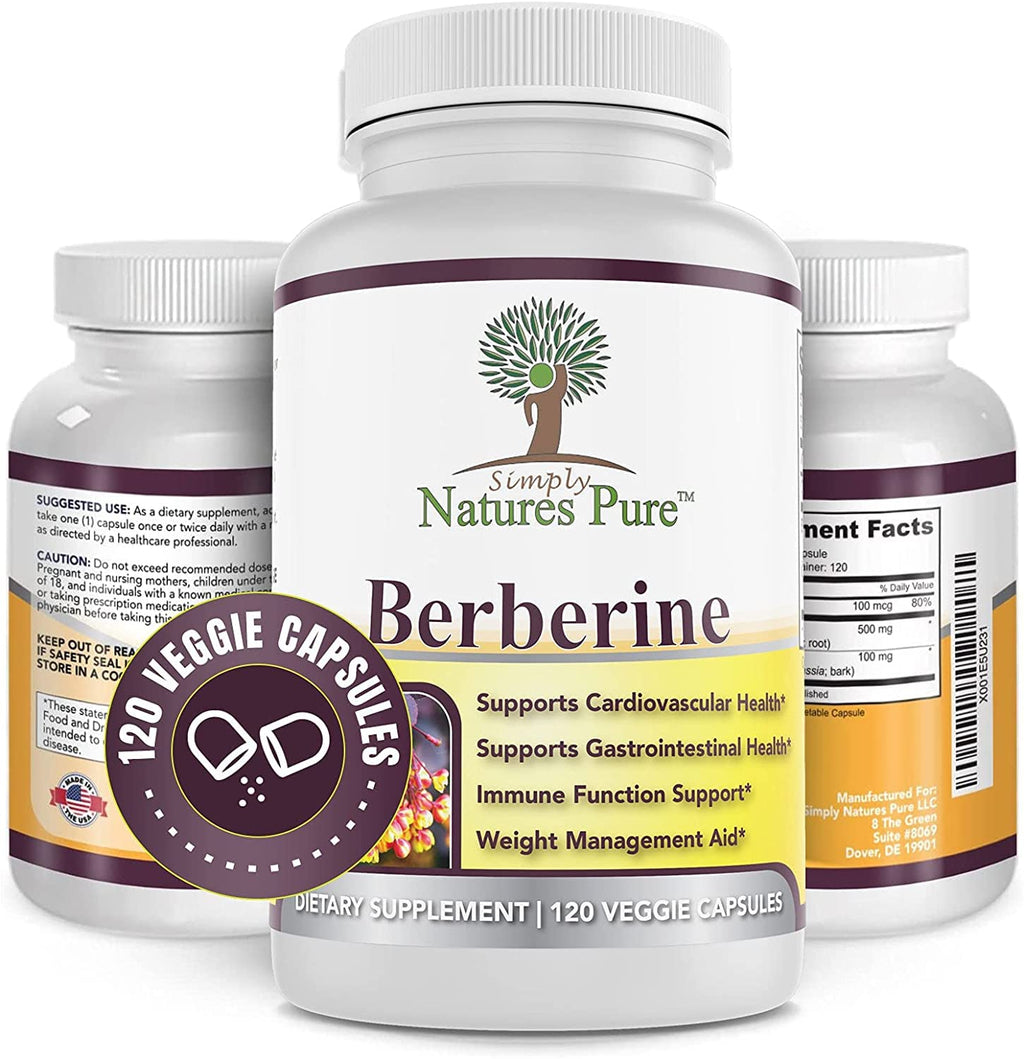 Simply Natures Pure Premium Berberine HCl 500mg - 120 Capsules