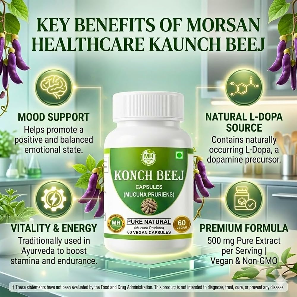 Morsan Healthcare Kaunch Beej Mucuna Pruriens 500mg - 60 Capsules - image 4