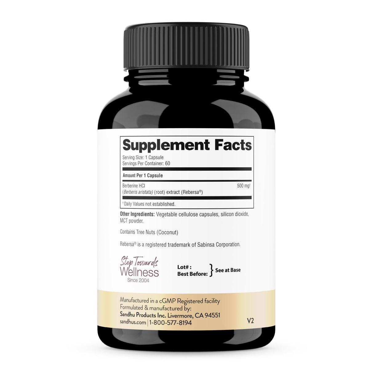 Sandhu's Berberine HCL 500mg Supplement - 60 Vegetarian Capsules - image 5