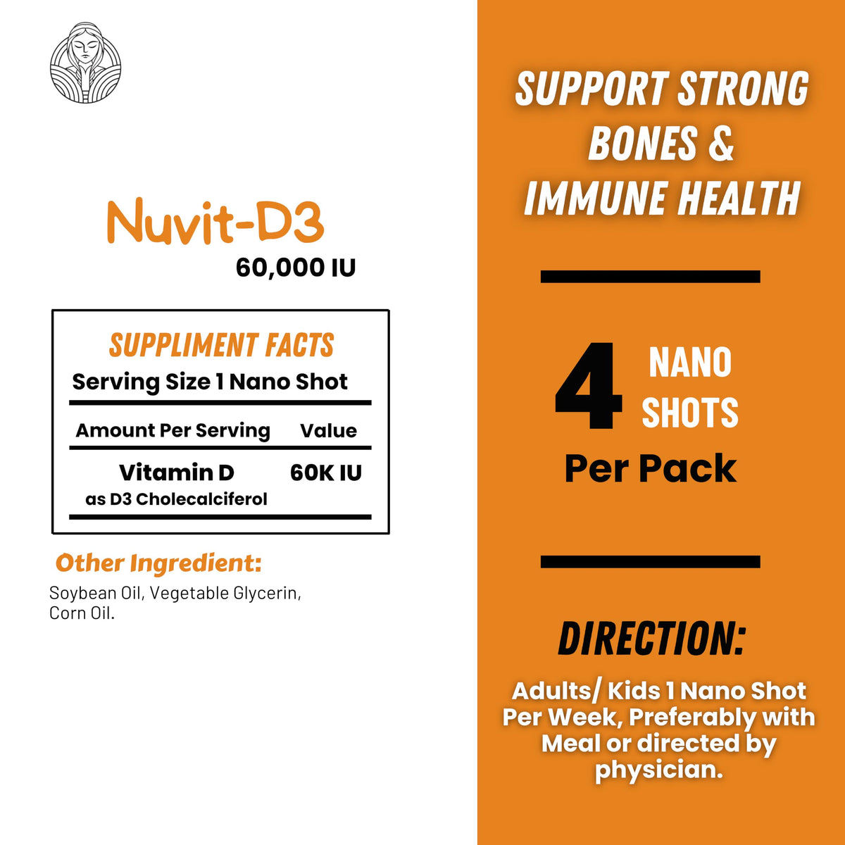 The Old Natural Nuvit D3 Vitamin D3 60000 IU Nano Shots - 8 Pack - image 6