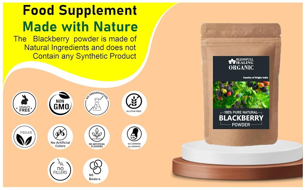 Blessfull Healing Organic BlackBerry Powder 100% Pure Natural 200
