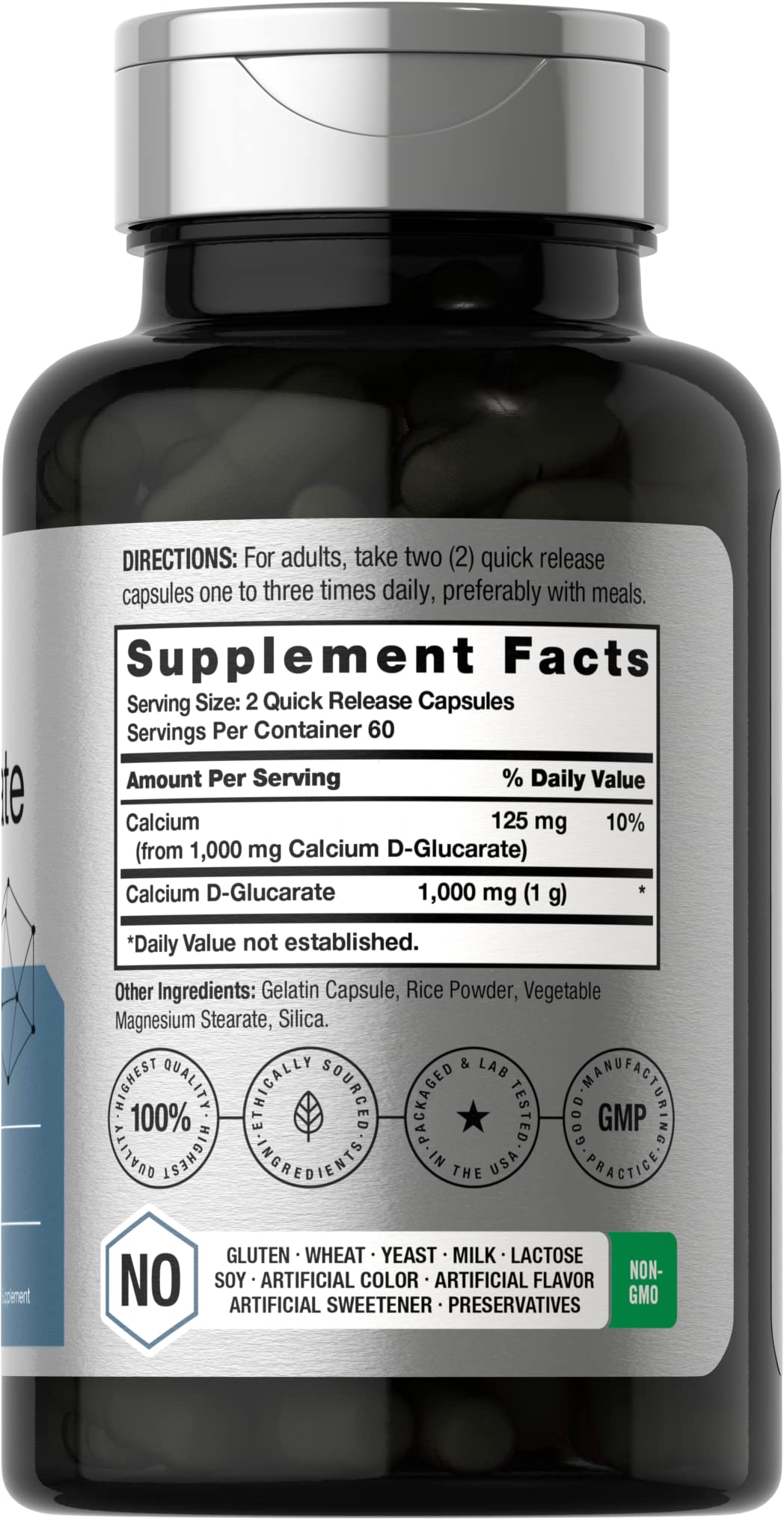 Horbäach Calcium D-Glucarate 1000mg - 120 Capsules - image 2