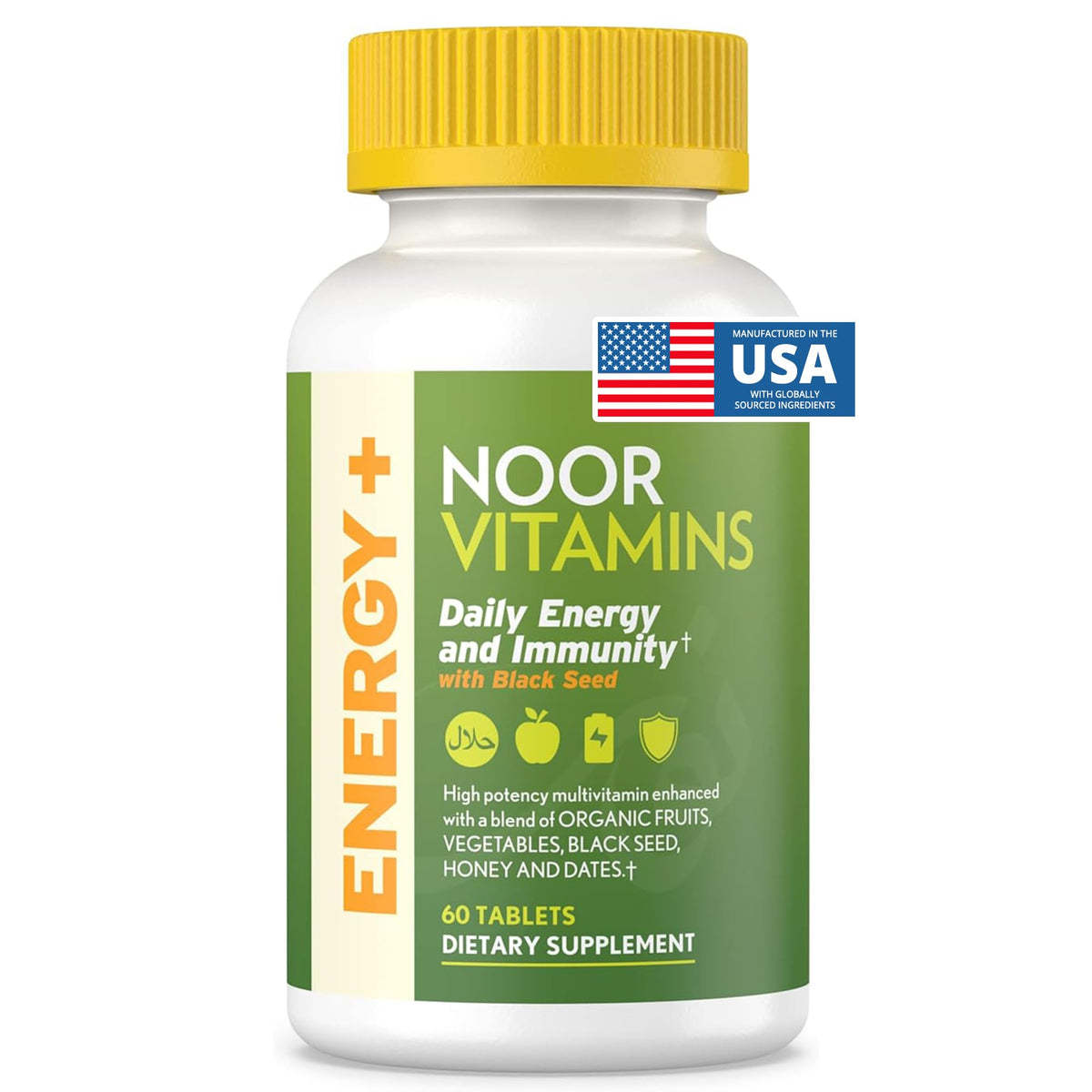 Noor Vitamins Energy+ Multivitamin for Energy & Immunity - 60 Capsules