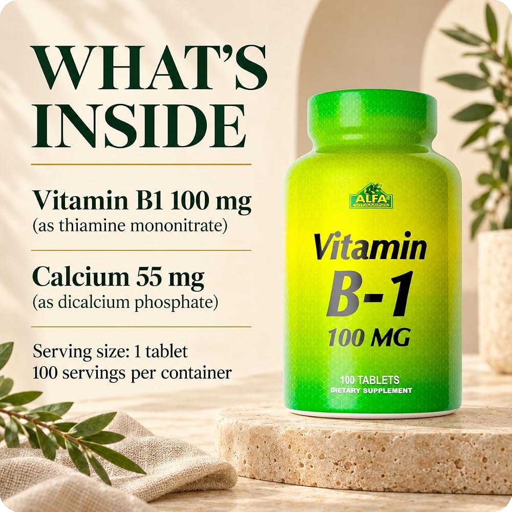 ALFA VITAMINS Vitamin B-1 100 mg - 100 Tablets - image 4