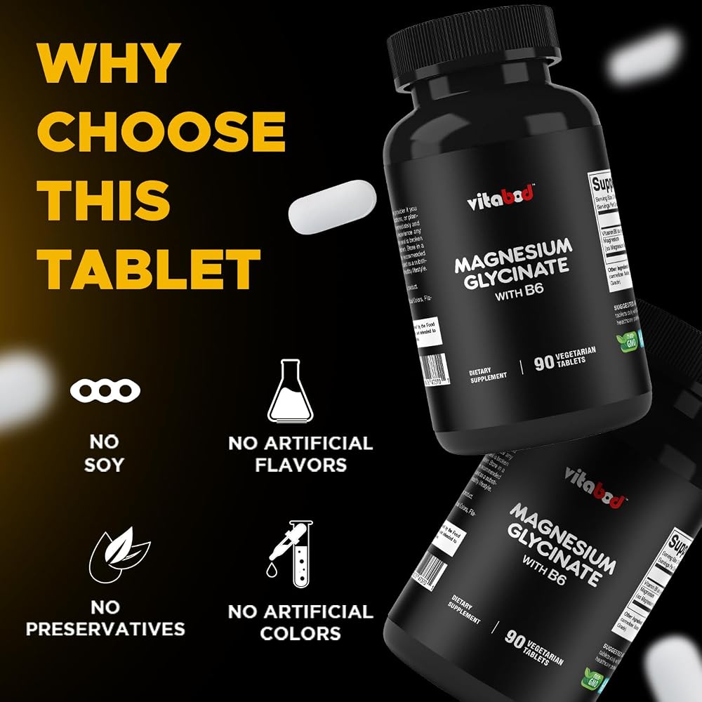 Vitabod Magnesium Glycinate 1000 mg - 90 Vegetarian Tablets - image 4