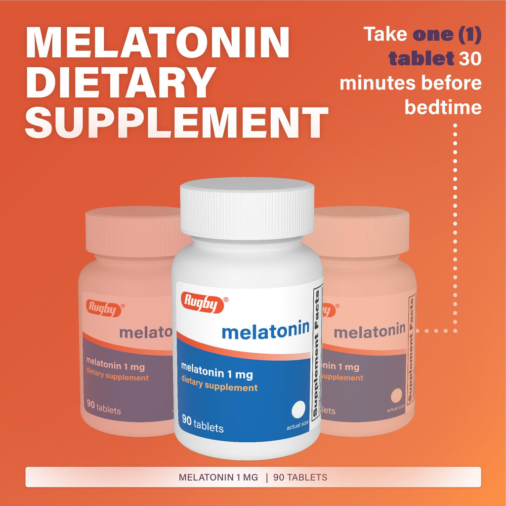 Rugby Melatonin 1mg Tablets - 90 Count - image 3