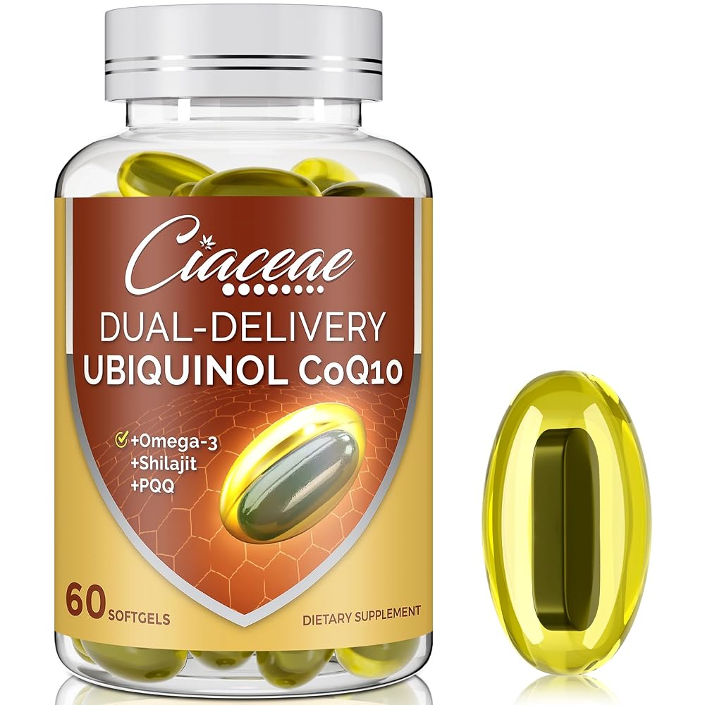 Ciaceae Ubiquinol CoQ10 600 MG Softgels with Omega-3 & Shilajit & PQQ