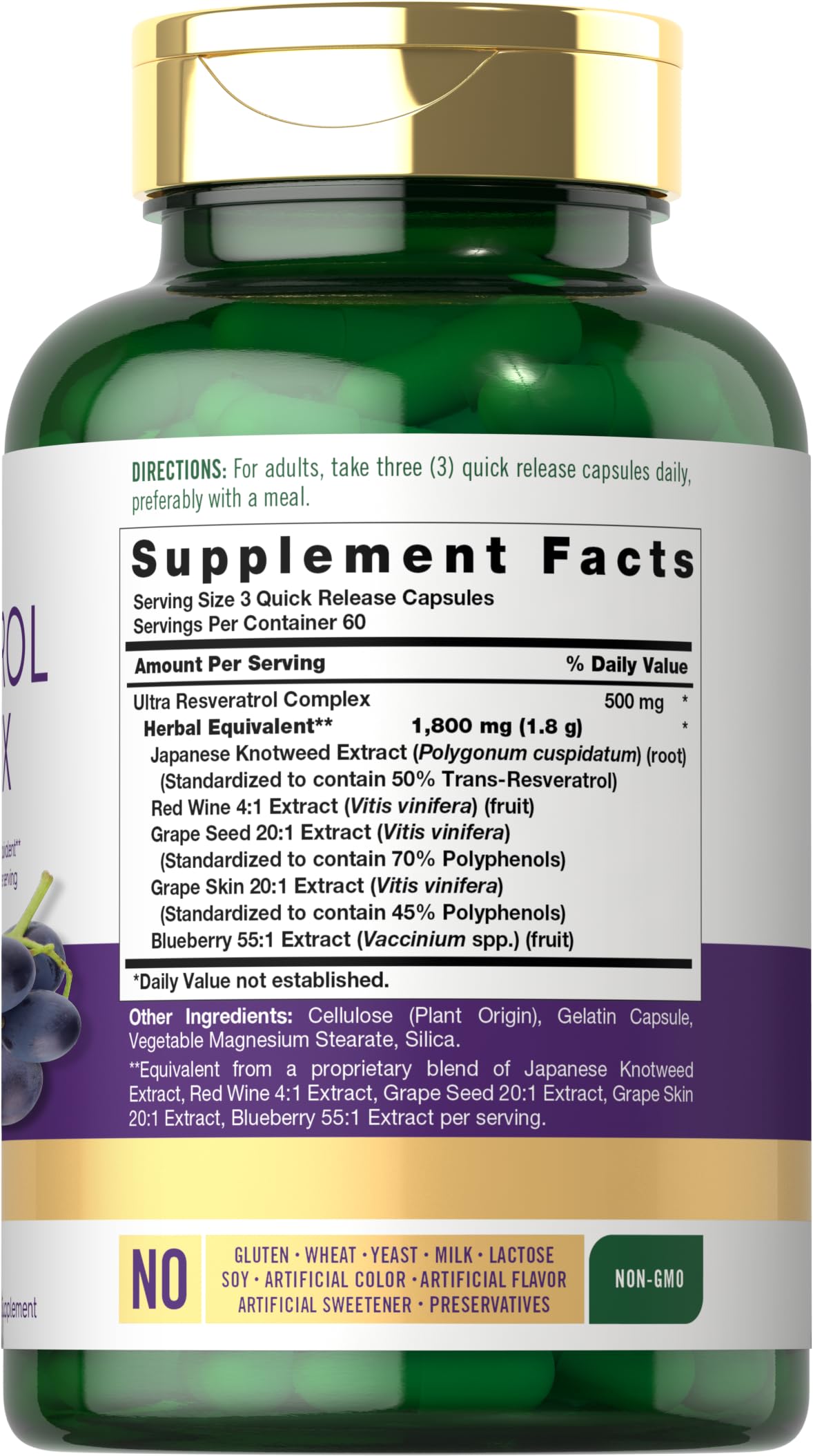 Carlyle Resveratrol Complex - 180 Capsules - image 2