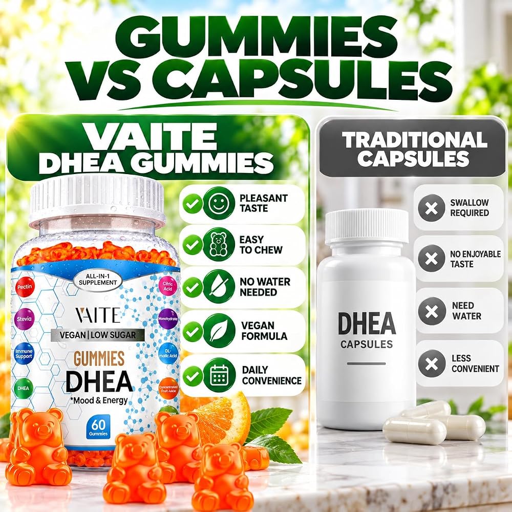 VAITE DHEA 50mg Gummies for Hormone Balance & Energy - 60 Gummies - image 5