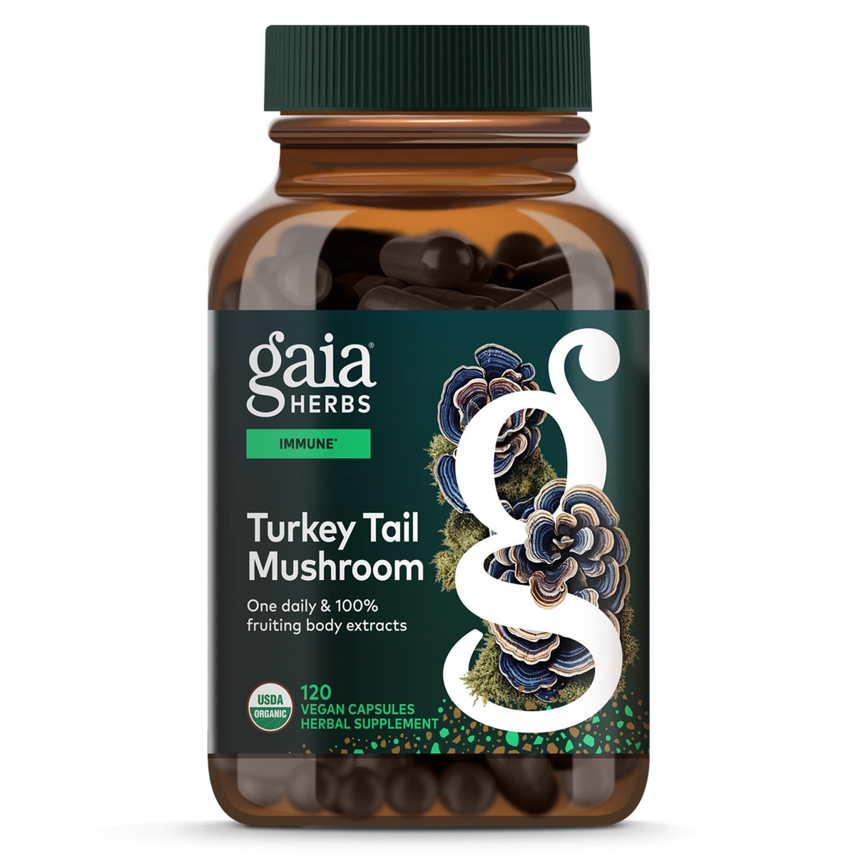 Gaia Herbs Turkey Tail Mushroom - Immune Support Supplement to Help