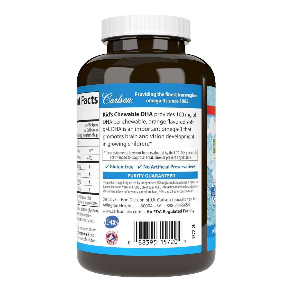 Carlson Kid's Chewable DHA 100 mg - 180 Softgels - image 3