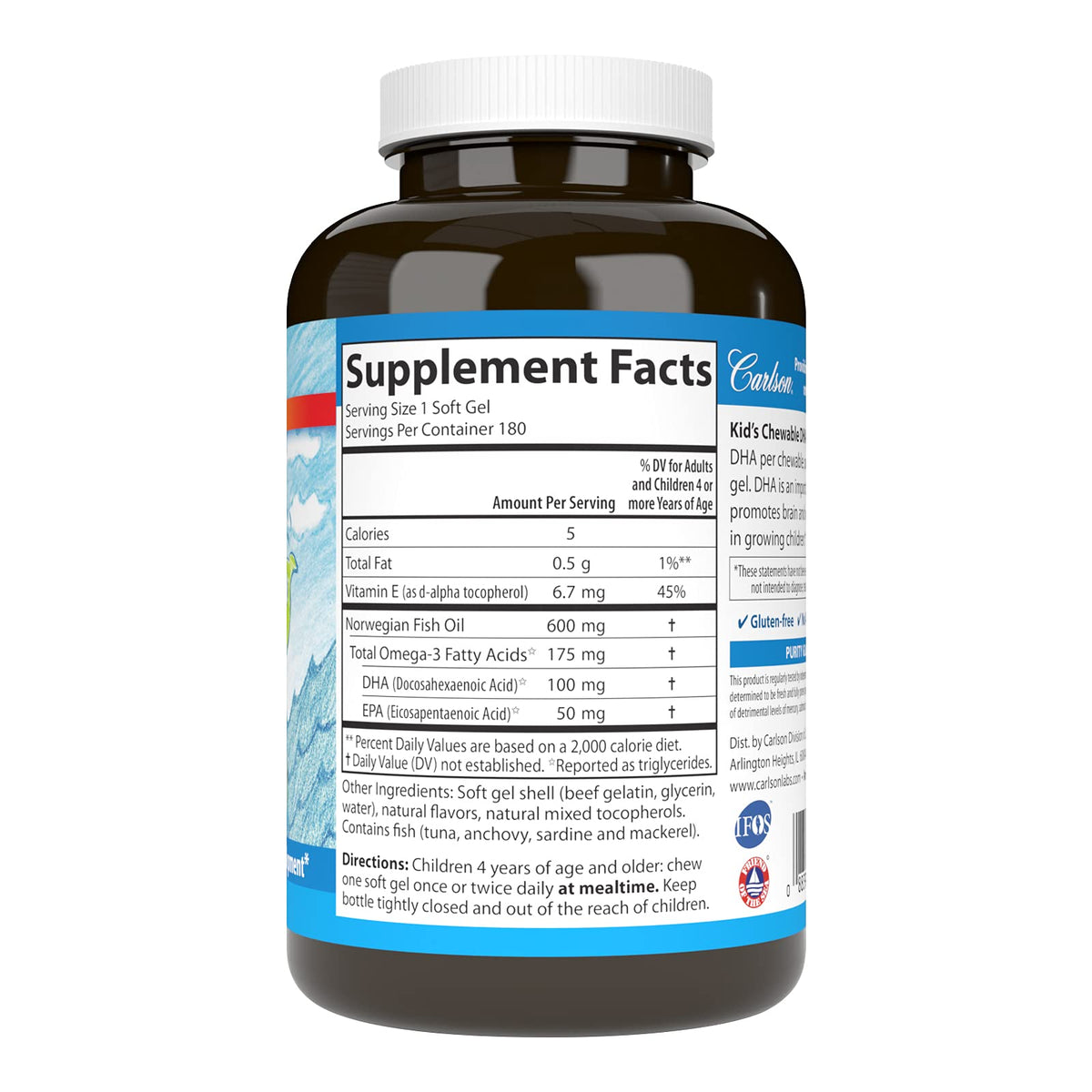 Carlson Kid's Chewable DHA 100 mg - 180 Softgels - image 2