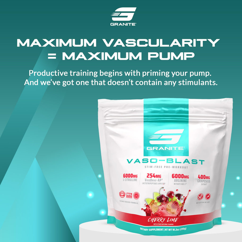 Granite Supplements Vaso Blast Pump Pre-Workout Powder - 20 Servings - image 2