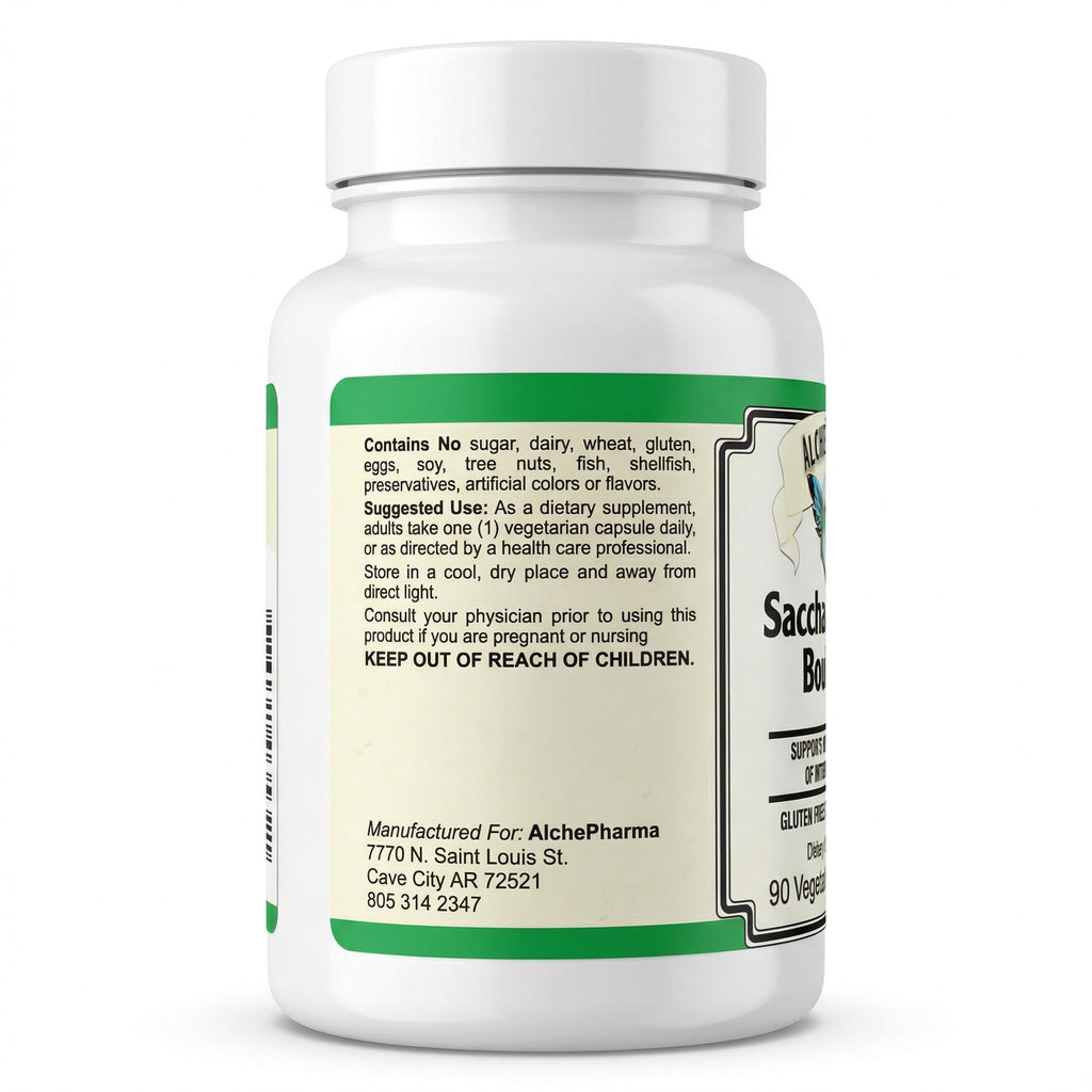 AlchePharma Saccharomyces Boulardii Probiotic - 90 Capsules - image 5