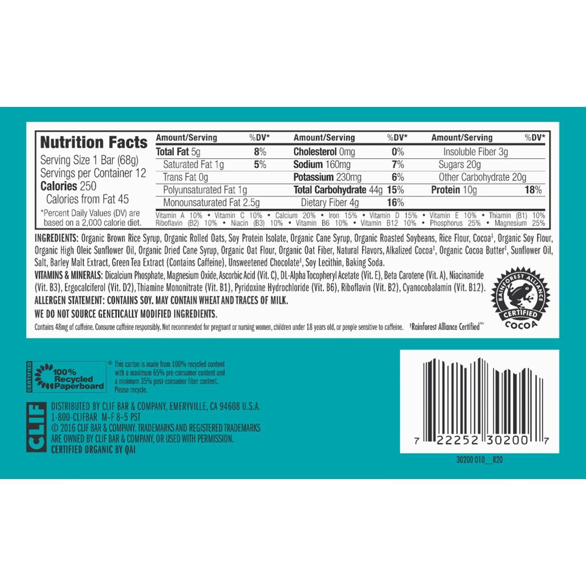 CLIF Bar Cool Mint Chocolate with Caffeine - 12 Pack - image 3