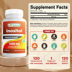 Best Naturals Inositol 1000 mg - 120 Tablets - image 2