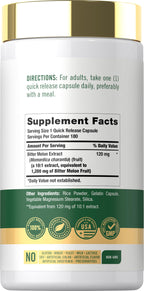 Carlyle Bitter Melon Extract Supplement - 180 Capsules - image 2