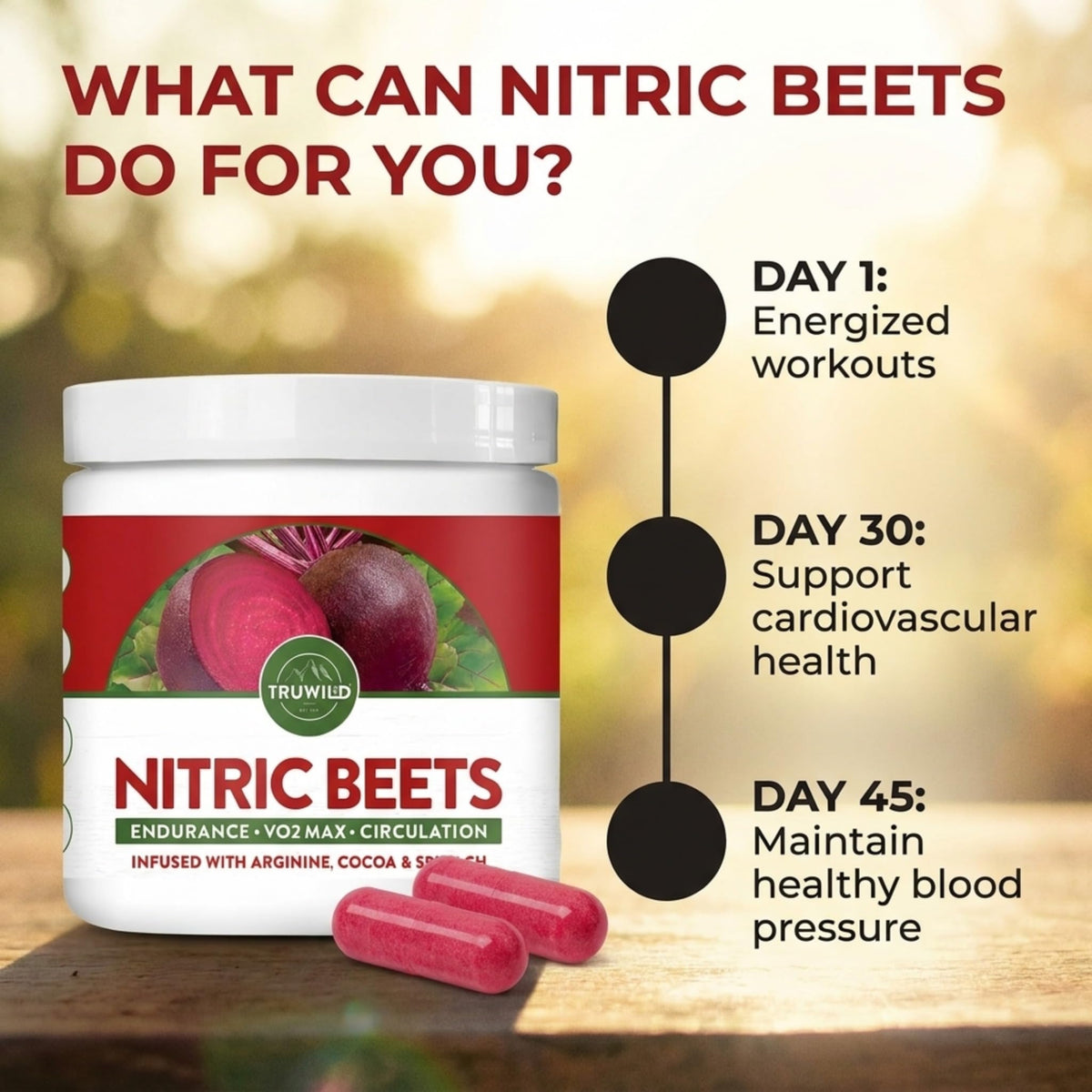 TruWild Beet Root Powder Nitric Oxide Booster - 90 Capsules - image 4