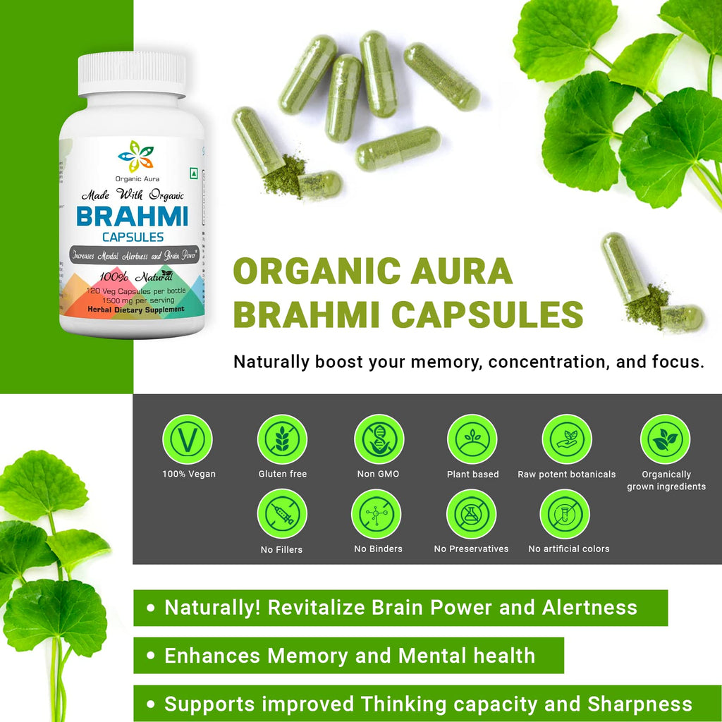Organic Aura Brahmi Capsules Memory & Cognitive Support - image 9
