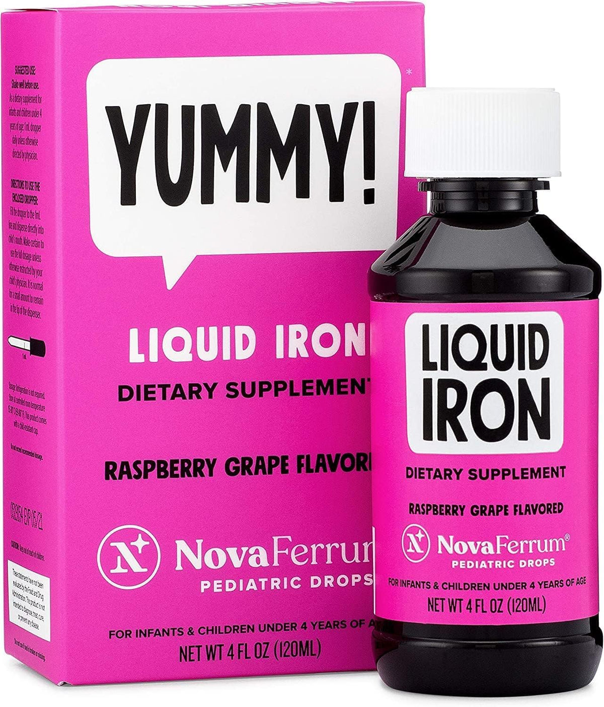 NovaFerrum Yummy Pediatric Iron Drops for Infants - 4 Fl Oz