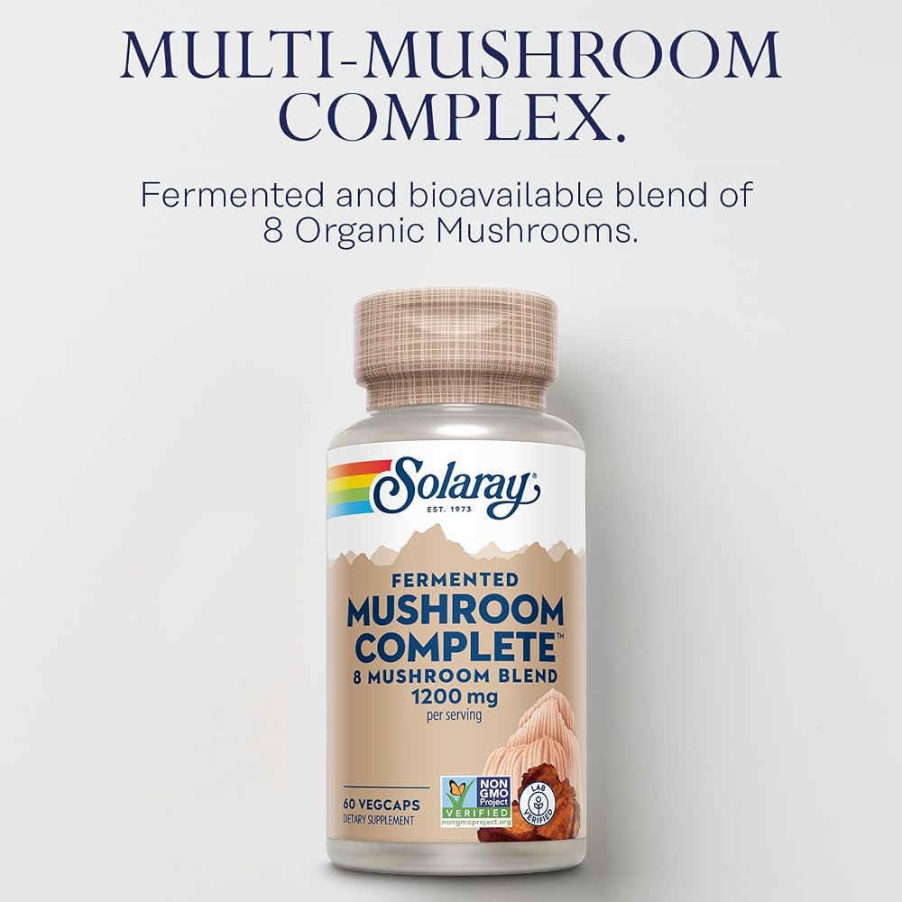 SOLARAY Fermented Mushroom Complete 8-Blend - 60 Vegetarian Capsules - image 4