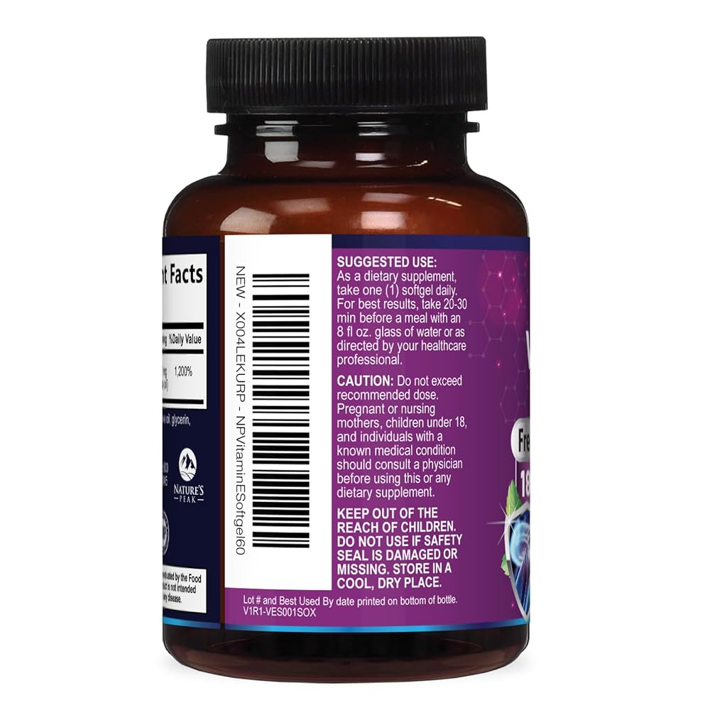 Nature's Peak Vitamin E 180 mg (400 IU) Softgels - E Vitamin DL-Alpha