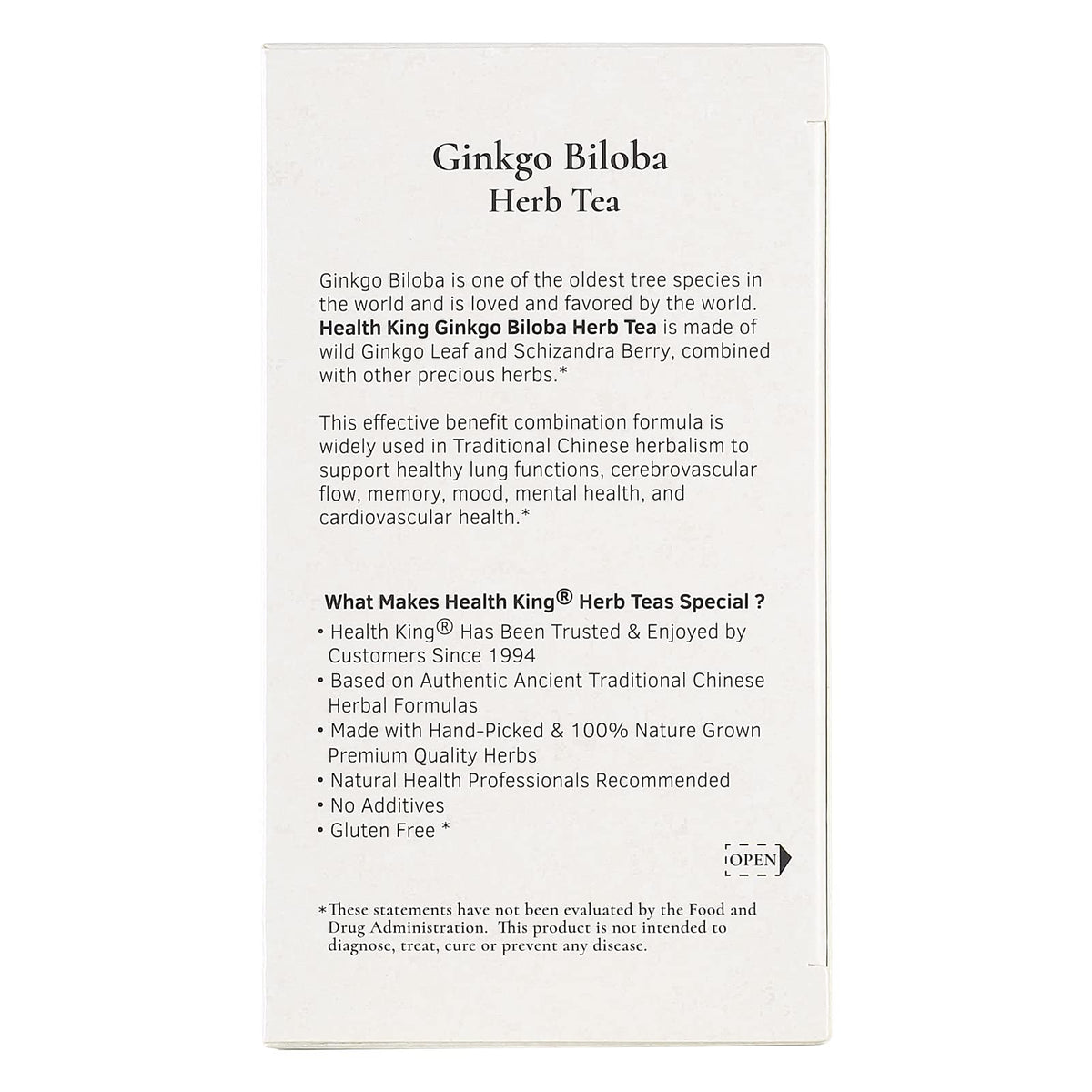 Health King Ginkgo Biloba Herb Tea - 20 Teabags - image 4