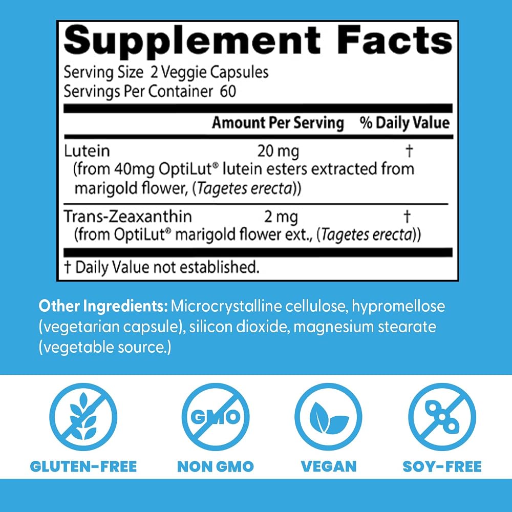 Doctor's Best Lutein 20mg Eye Health Support - 120 Vegetarian Capsules - image 3
