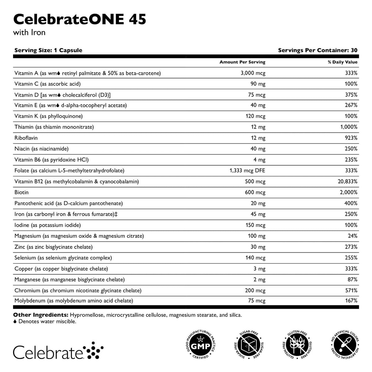 Celebrate Vitamins CelebrateONE 45 Bariatric Multivitamin with Iron - image 3