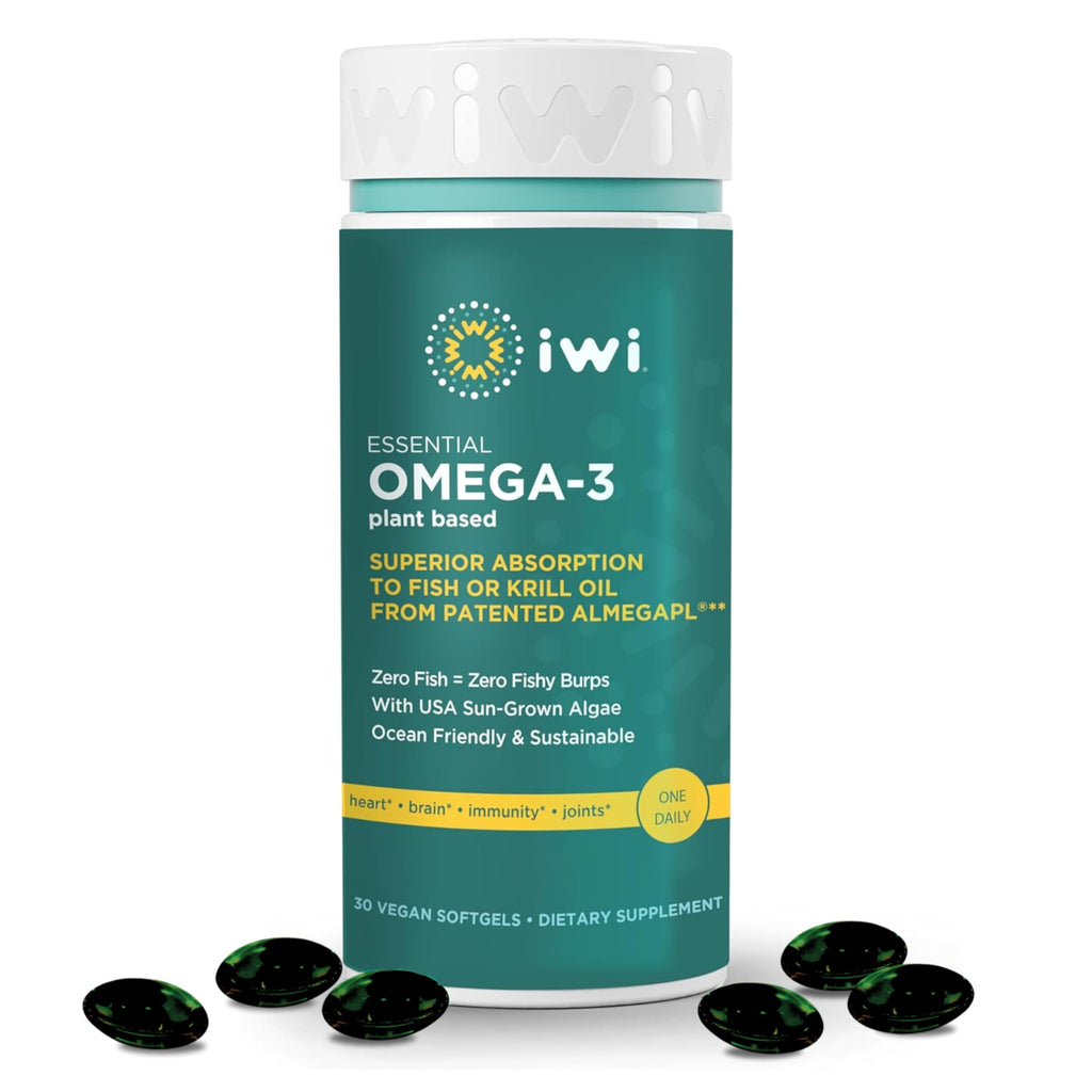 Iwi Omega-3 Essential Plant-Based Algae with EPA + DHA - 30 Softgels