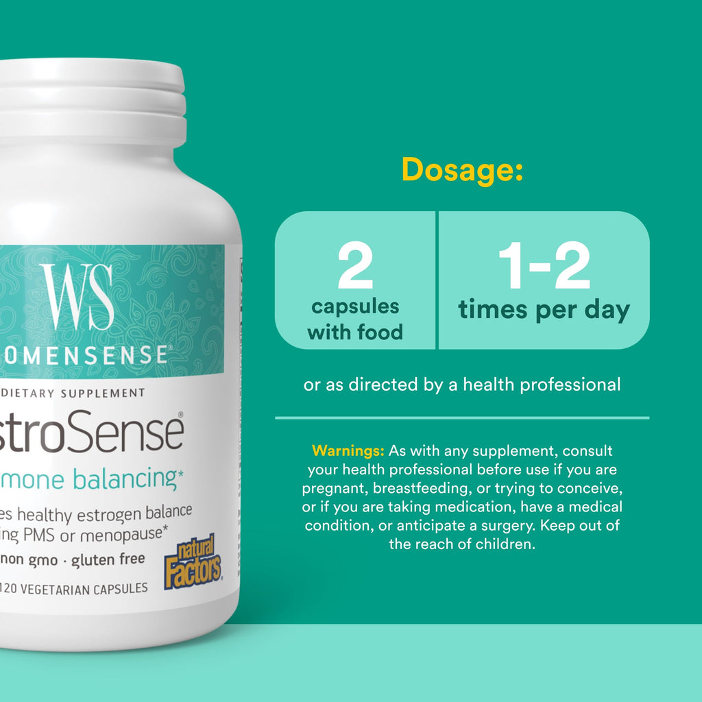 Natural Factors EstroSense Estrogen & Hormone Balance - 120 Vegetarian Capsules - image 3