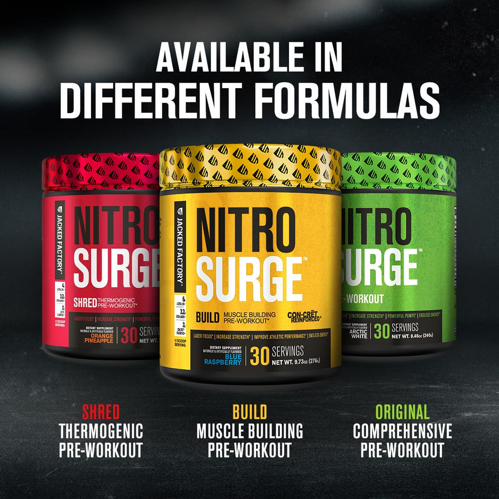 Jacked Factory Nitrosurge Build Pre Workout with Creatine