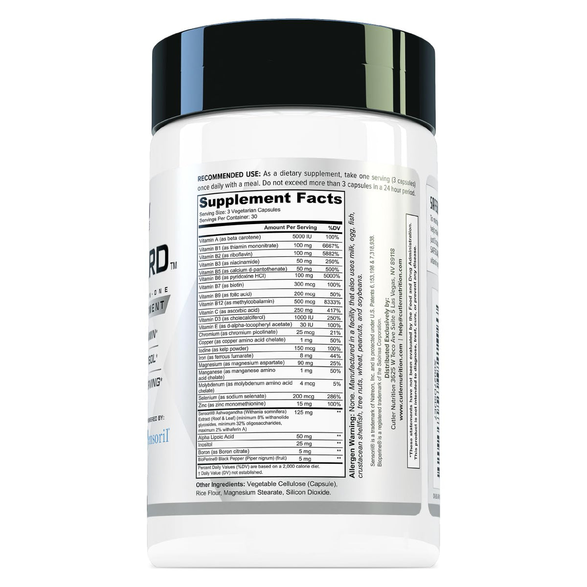 Cutler Nutrition Safeguard Adult Multivitamin with Ashwagandha - 90 Tablets - image 3
