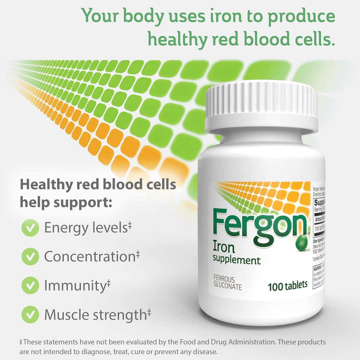 Fergon High Potency Iron Supplement Tablets - 300 Count - image 3