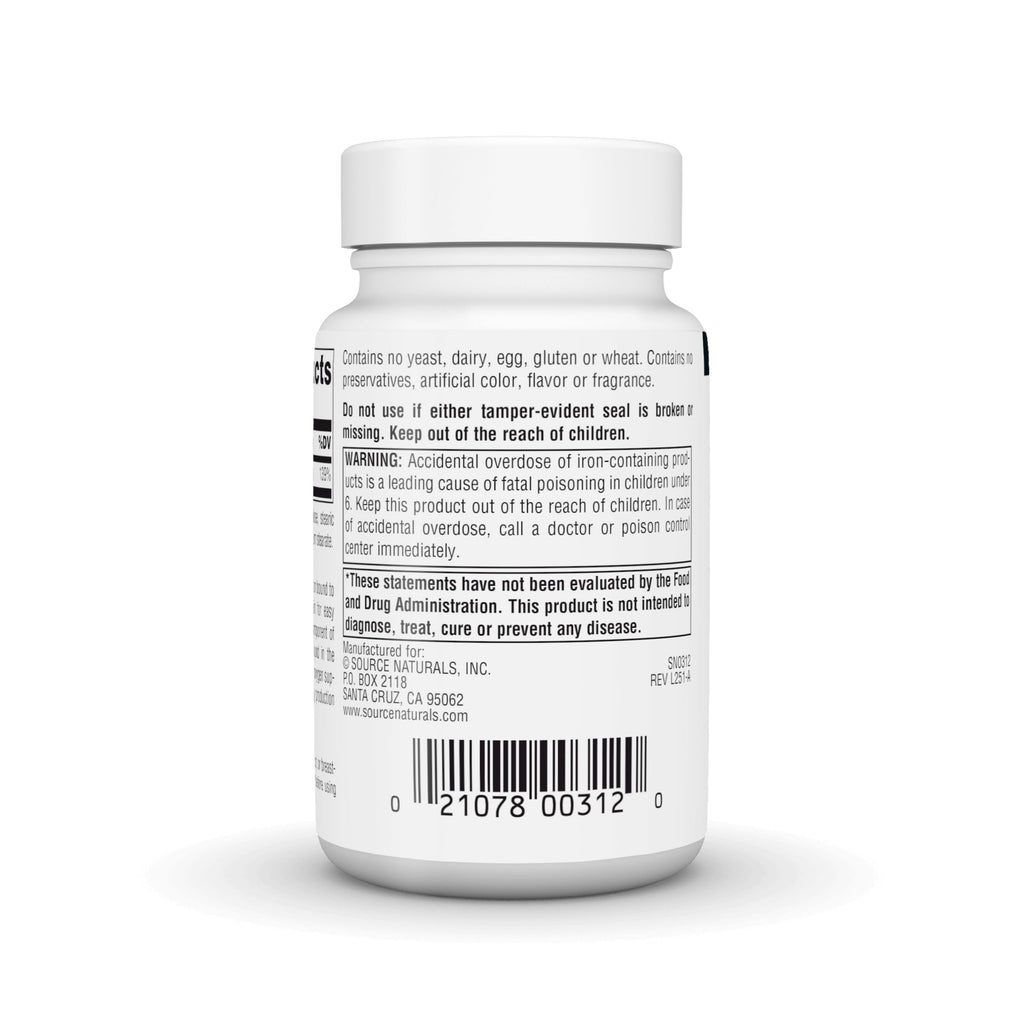 Source Naturals Iron Amino Acid Chelate 25mg - 100 Tablets - image 4