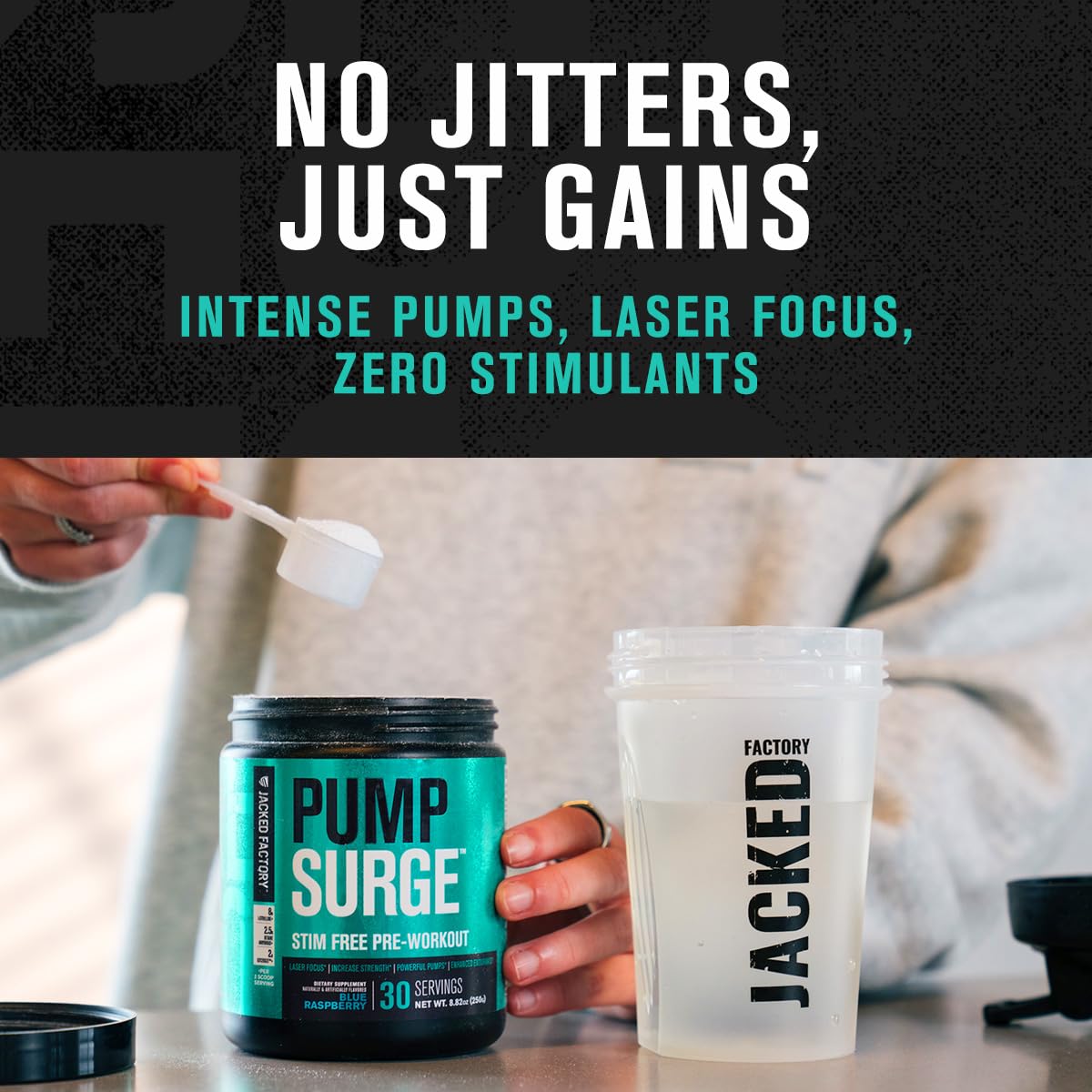 JACKED FACTORY PUMPSURGE Caffeine Free Pump & Nootropic Pre Workout