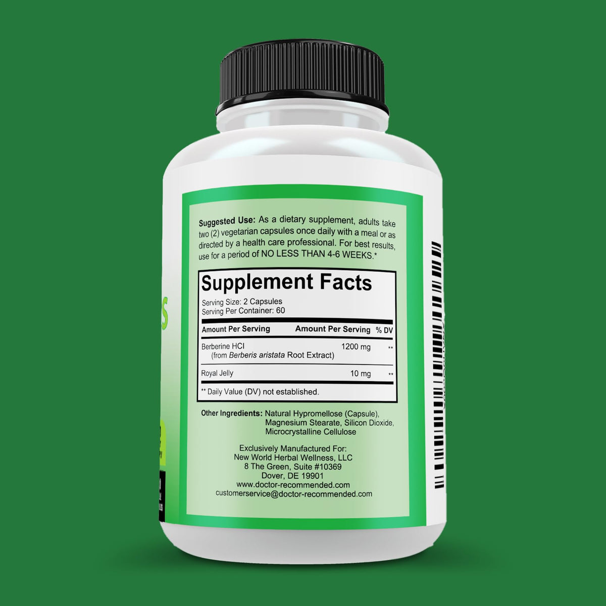 DOCTOR RECOMMENDED SUPPLEMENTS Berberine Plus 1200mg Per Serving