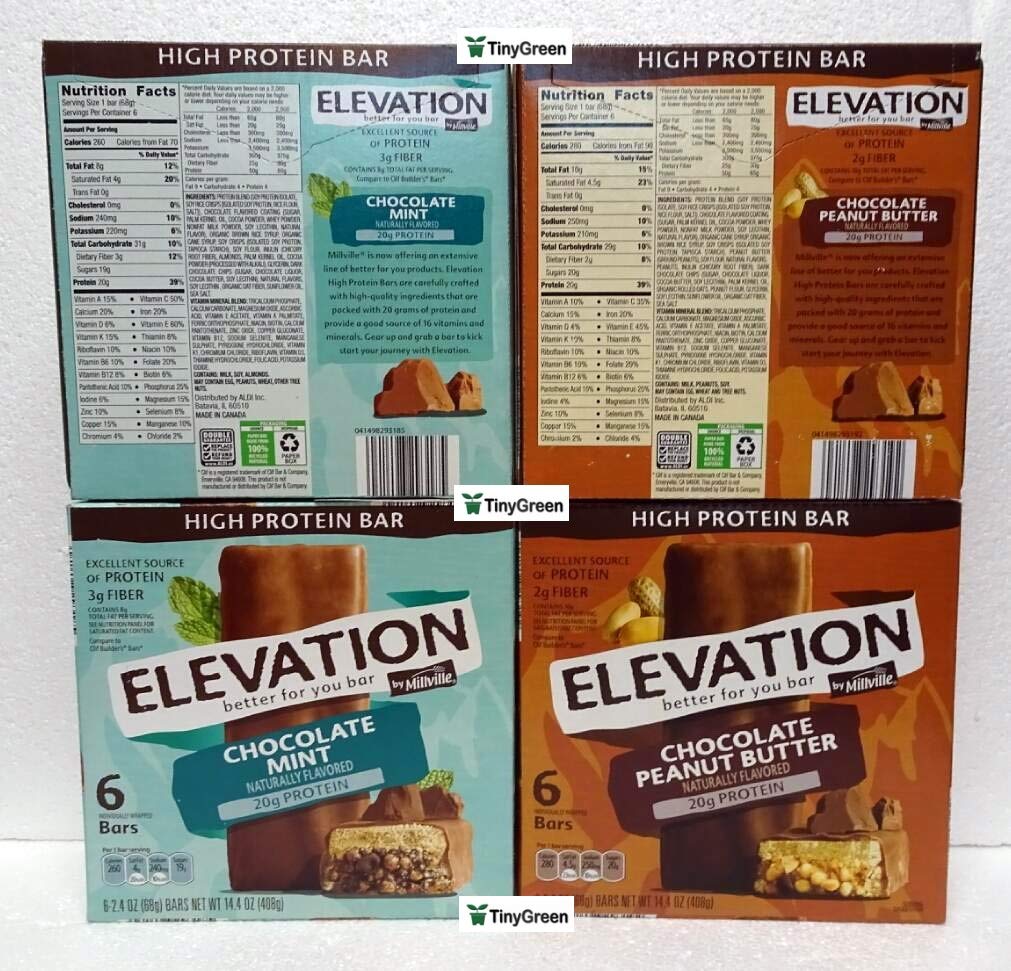 Millville Elevation High Protein Bars Mint Chocolate & Peanut Butter - 6 Count - image 2
