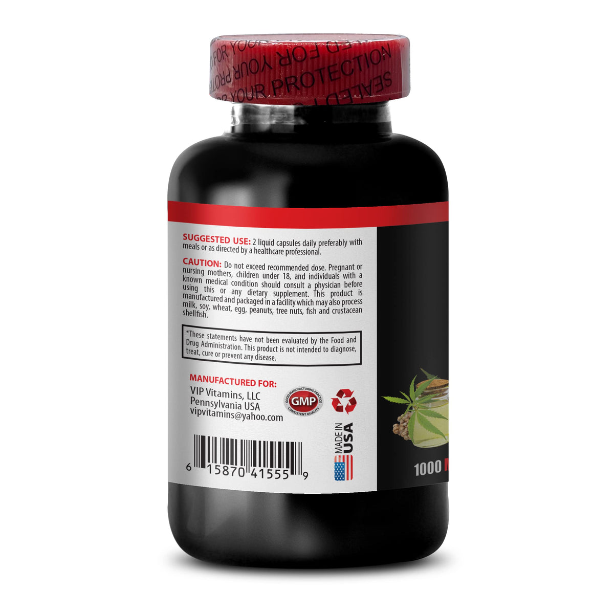VIP VITAMINS Hemp Seed Oil 1400mg Omega 3-6-9 - 180 Capsules - image 3