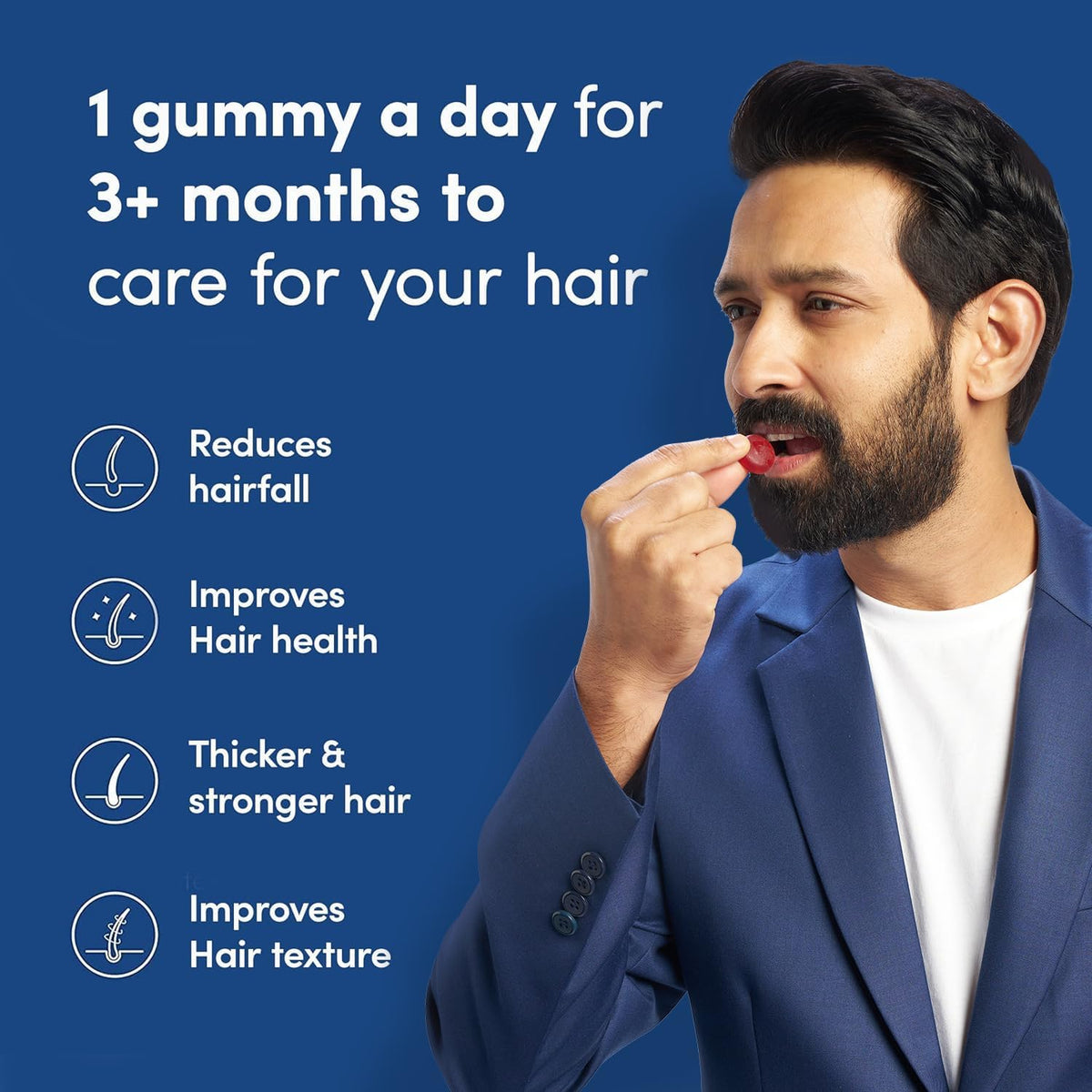 Man Matters Biotin Hair Gummies for Men - 60 Gummies - image 2