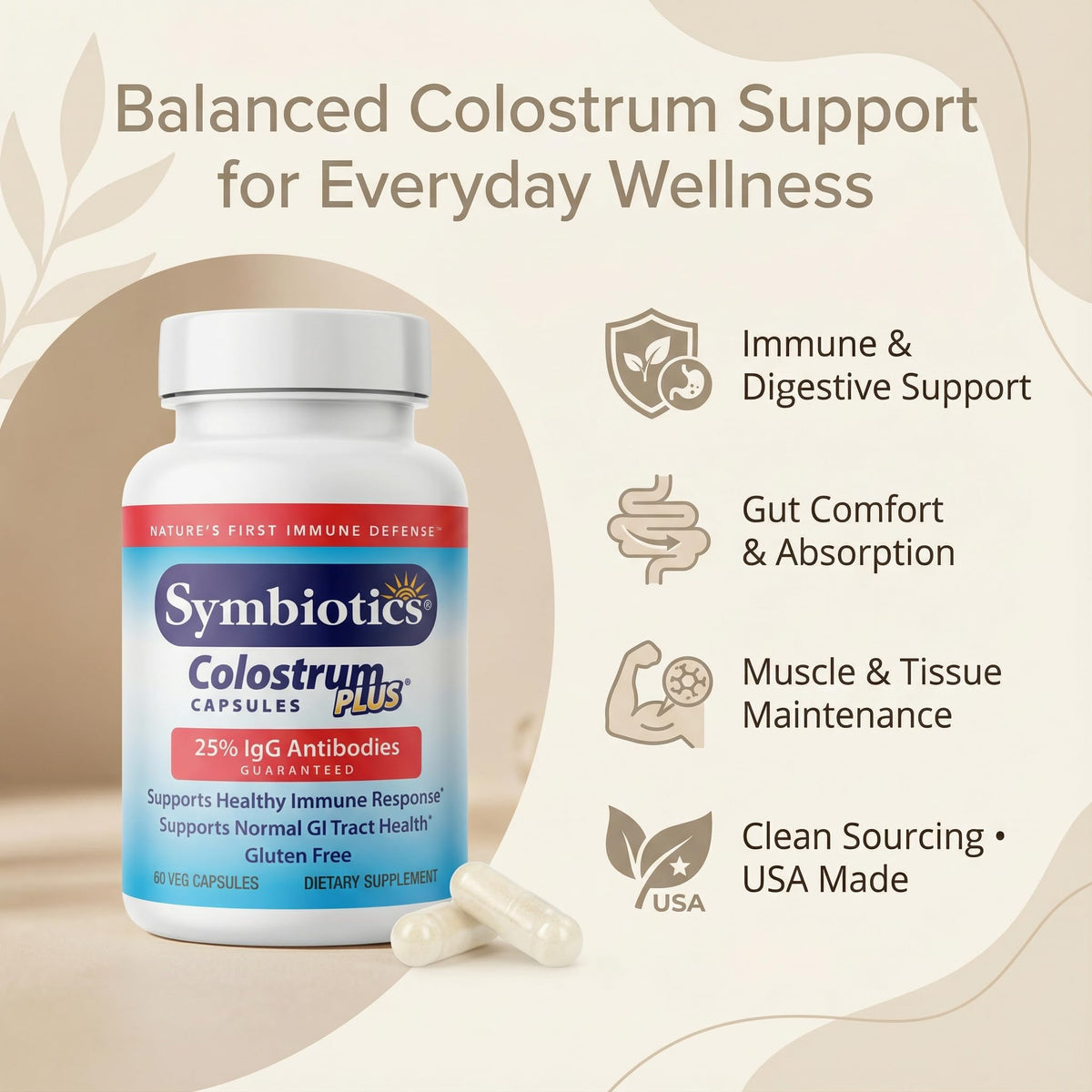 Symbiotics Colostrum Vegetable Capsules Immune & Gut Support - 60 - image 4