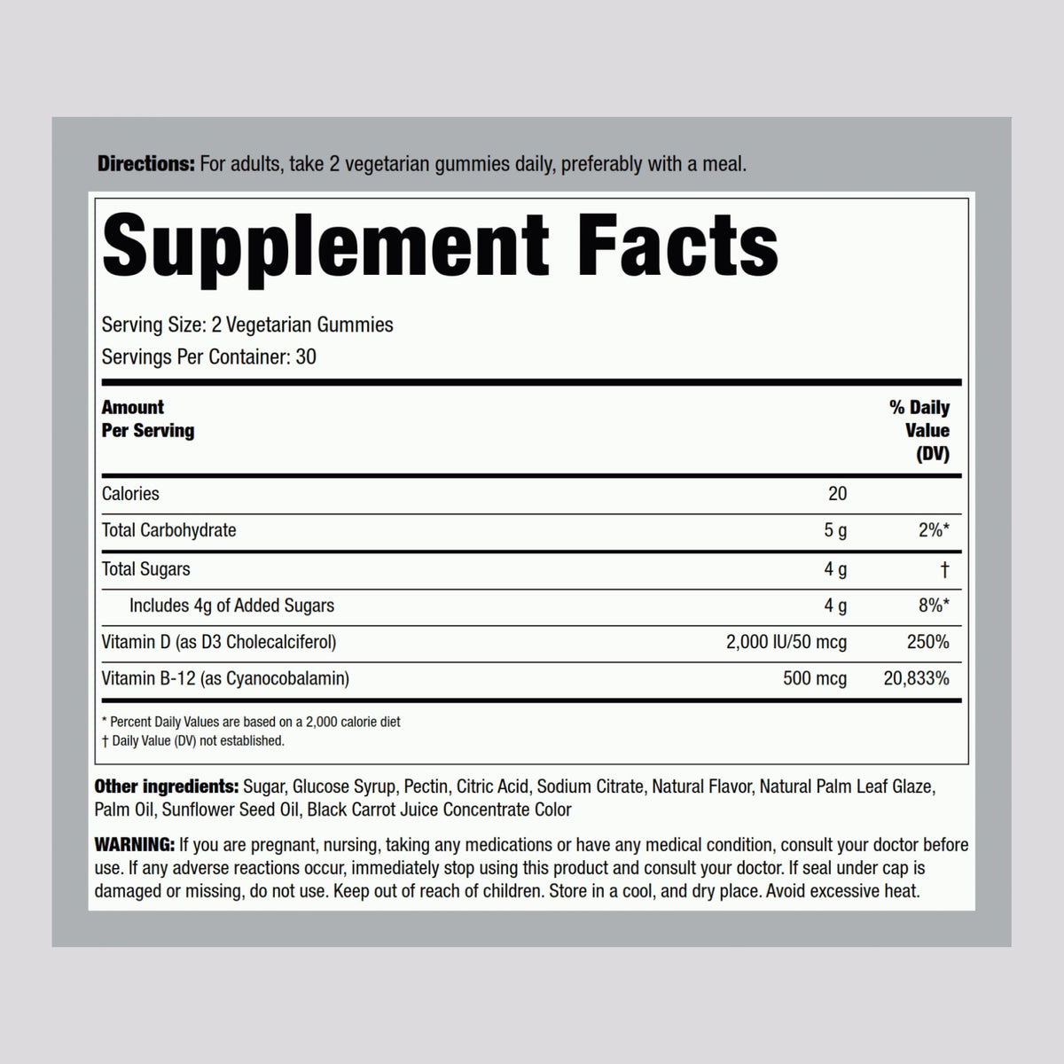 Piping Rock Vitamin D3 and B12 Gummies - 60 Count - image 2