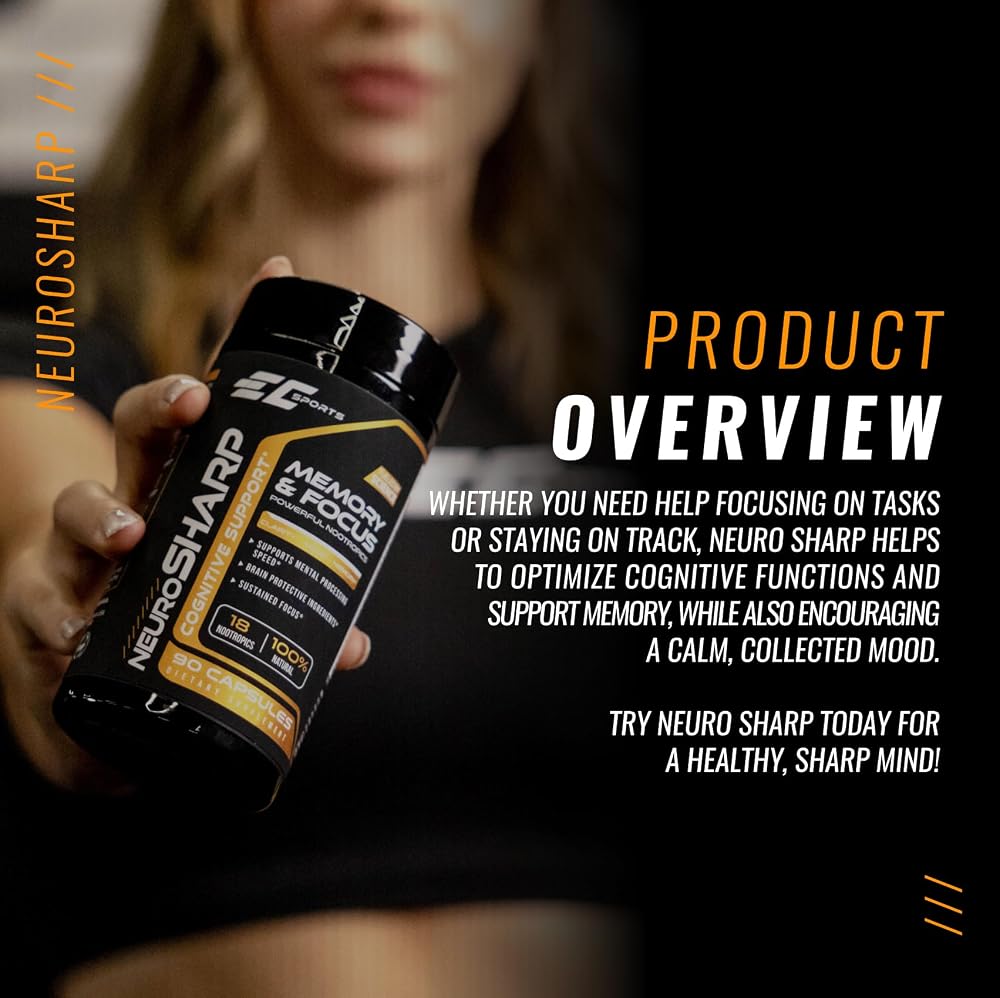 EC Sports NeuroSharp Nootropic Supplement for Focus - 90 Capsules - image 6