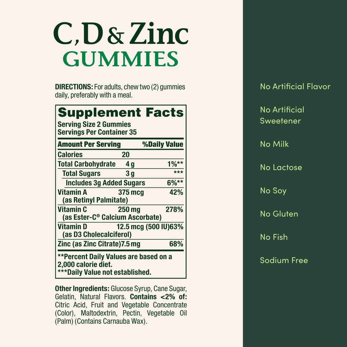 Nature's Bounty C, D, & Zinc Gummies Citrus Berry - 70 Count - image 6