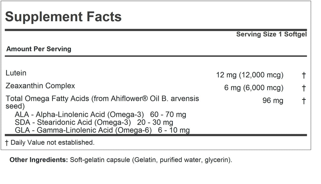 ANDREW LESSMAN Maximum L+Z Softgels - 12mg Lutein