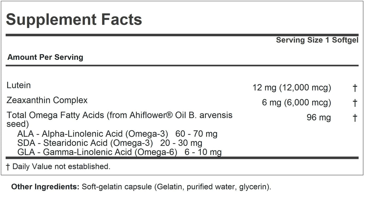 ANDREW LESSMAN Maximum L+Z Softgels - 12mg Lutein