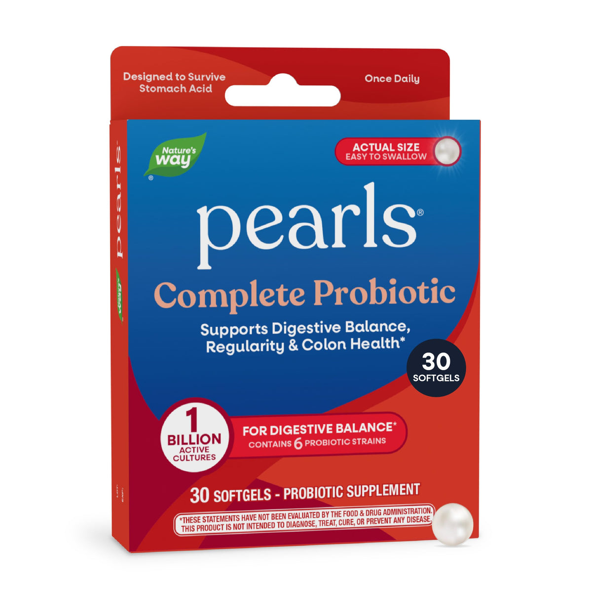 Nature's Way Pearls Complete Probiotic Softgels 1 Billion CFU - 30 Softgels