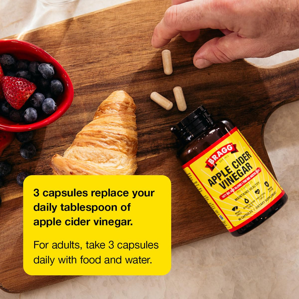 Bragg Organic Apple Cider Vinegar Capsules with Vitamin D and Zinc